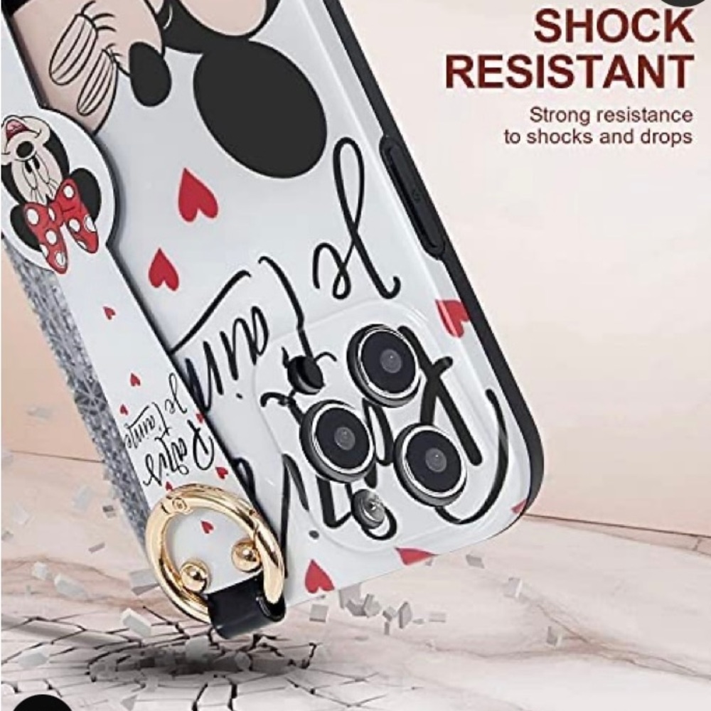 NWT Cute Mickey&Minne Phone case and wrist lanyard strap for iPhone 12 Pro Max - Picture 5 of 8